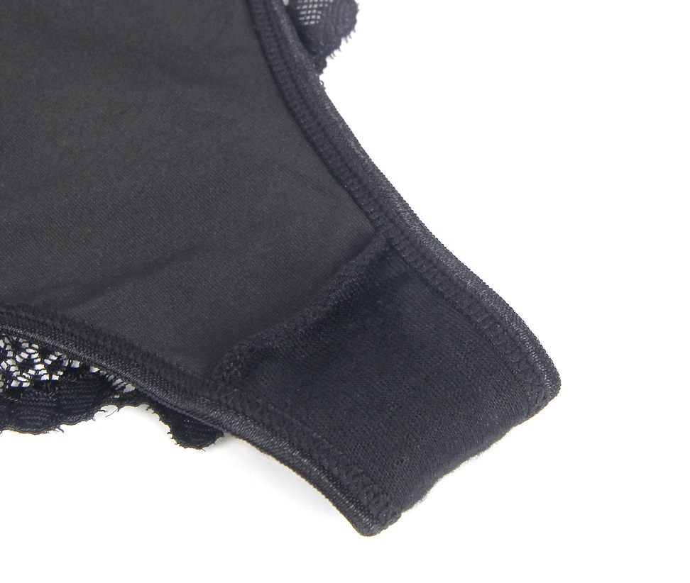 Main fabric is milk silk, soft and comfortable. The back fea... Ohyeah - Lace Hollow Out Panty - Black - M photo-11