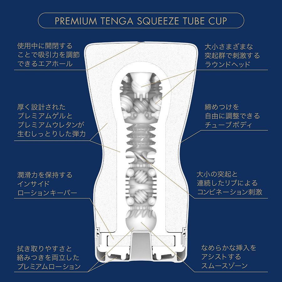 Discover the next level of pleasure with the Tenga Premi... Tenga - Premium Squeeze Tube Cup 2G photo-2