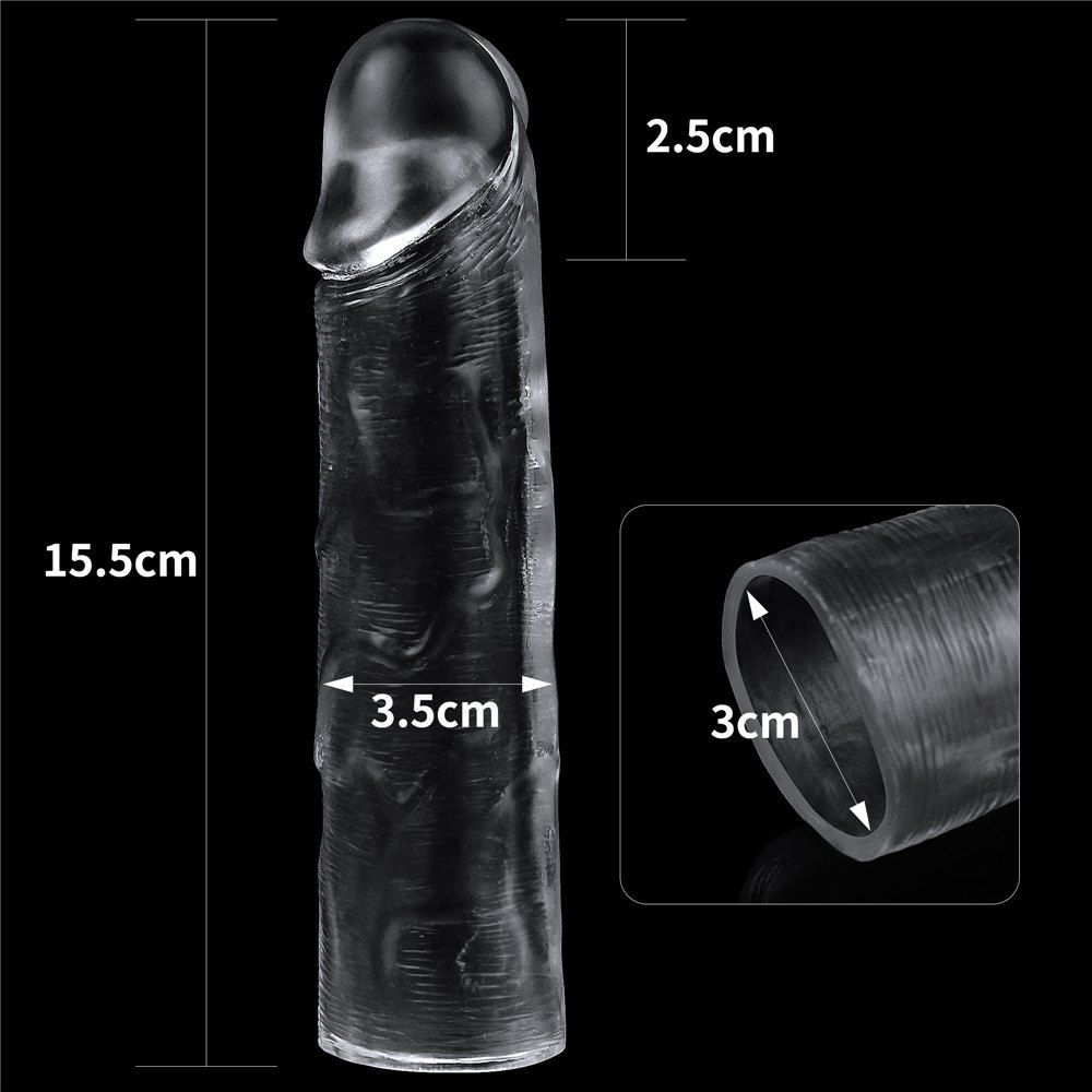 A sight for the most erotic of fantasies, LOVETOY shameless ... Lovetoy - Flawless Penis Sleeve Add 1'' - Clear photo-13