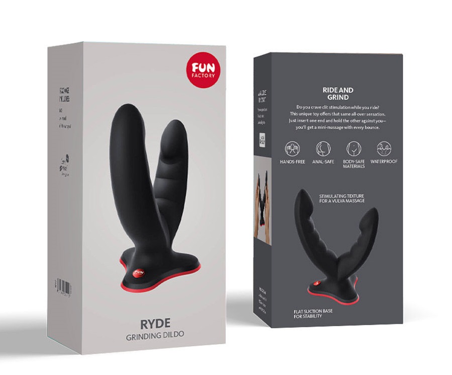 RYDE doesn't mess around! The first grinding dildo from ... Fun Factory - Ryde Grinding Double Dildo - Black photo-8