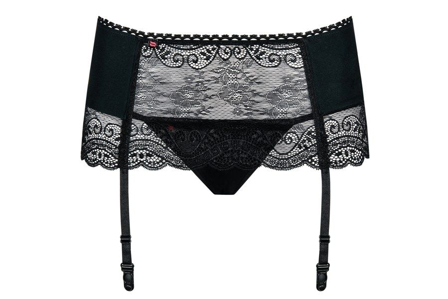 So tempting? So good! Would you like to look tempting, fabul... Obsessive - Miamor Garter Belt & Thong - Black - S/M photo-7