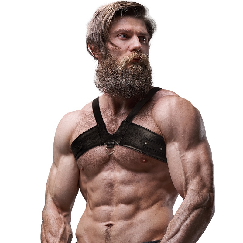 Unleash your power and dominate the dance floor with our fro... Fetish Submissive - Brigade Chest Male Harness - Black photo-3