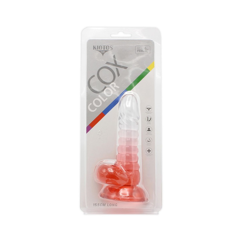 This special transparent dildo has an amazing color mix and ... Kiotos - Spiral Dildo 01 - Red photo-9
