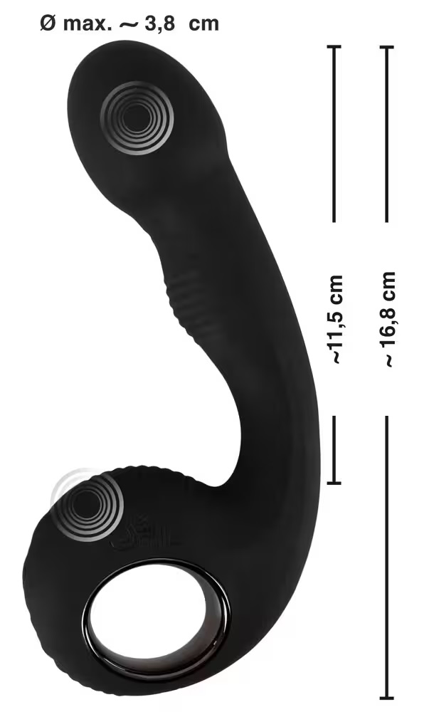 Perfect for spot-on internal and external stimulation!
The G... Black Velvets - G & P-Spot Vibrator - Black photo-11