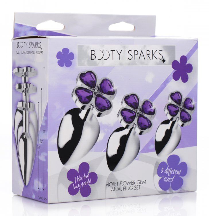 Who doesnt love flowers for a special occasion? The differen... Booty Sparks - Flower Gem Anal Plug Set 3pc - Violet photo-4