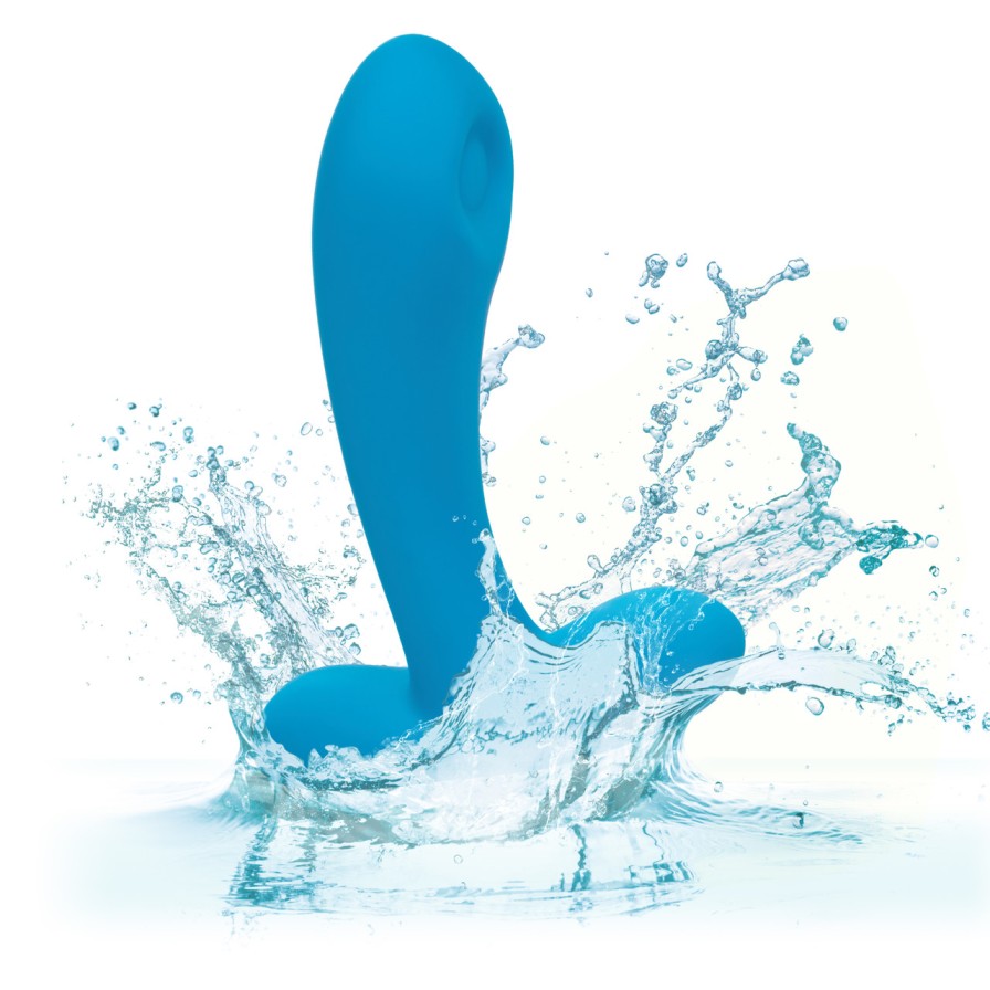 The Silicone Remote Pulsing Pleaser is the intimately curved... CEN - Remote G-Spot Pulsing Pleaser - Blue photo-9