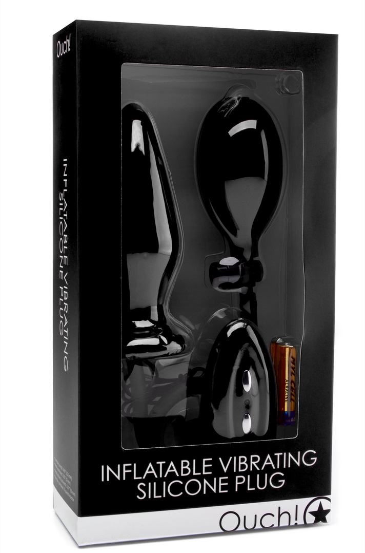 The Vibrating Inflatable Silicone Plug will give you the sex... Ouch - Inflatable Vibro Plug - Black photo-2