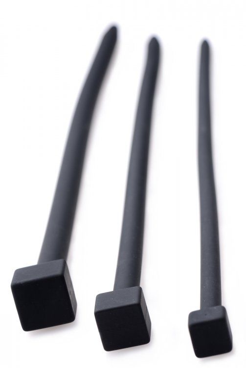 Flexible, smooth, and enormous! Made of high-grade silicone,... Master Series - Bolted Deluxe XL Urethral Sound Set - Black photo-2