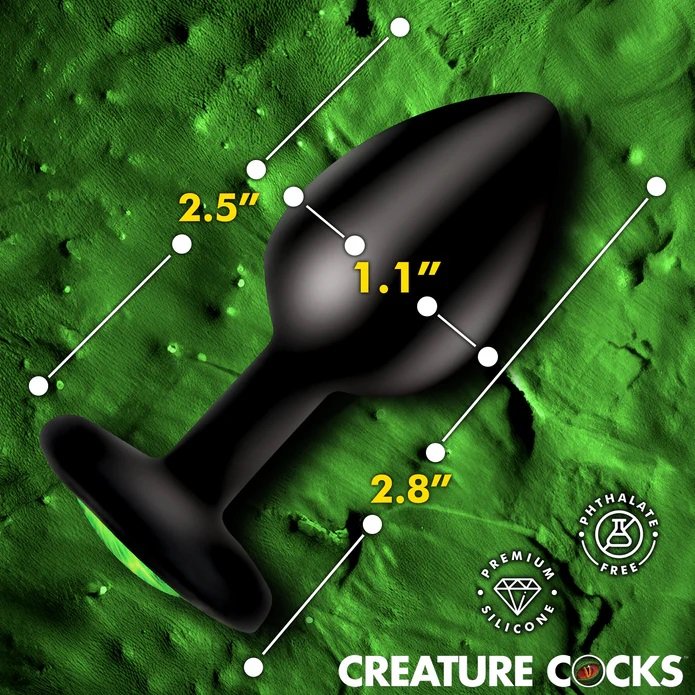 Turn your fantasies into reality with the Creature Eye Silic... Creature Cocks - Green Eye Plug S - Black photo-4