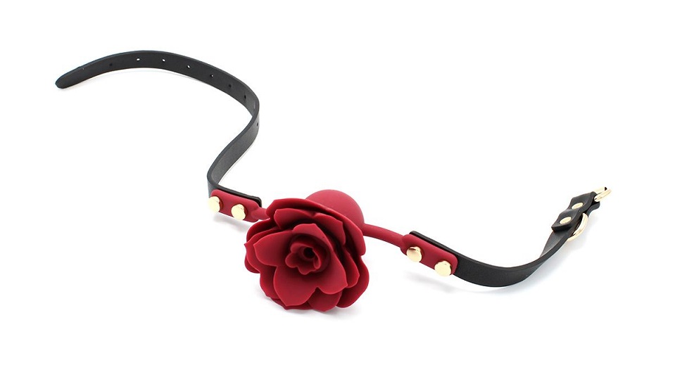 This flexible silicone Rose mouth gag made of high-quality s... Kiotos - Silicone Rose Gag - Red photo-5