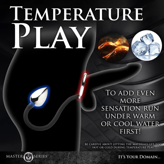 Enjoy a rock hard shaft and prostate stimulation with a sing... Master Series - Tug + Plug Cock Ball Ring photo-5