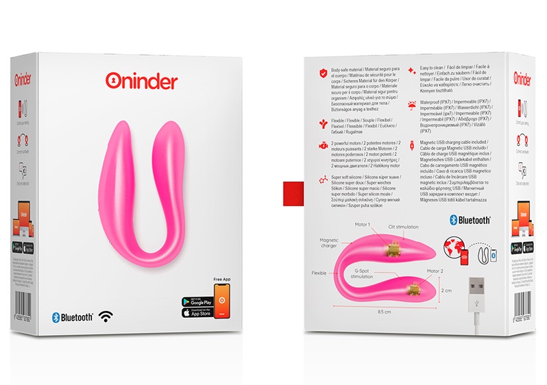 ONINDER DOUBLE PLEASURE, the best vibrator for couples. Why ... Oninder - Lisboa App Controlled Double Vibe - Pink photo-6