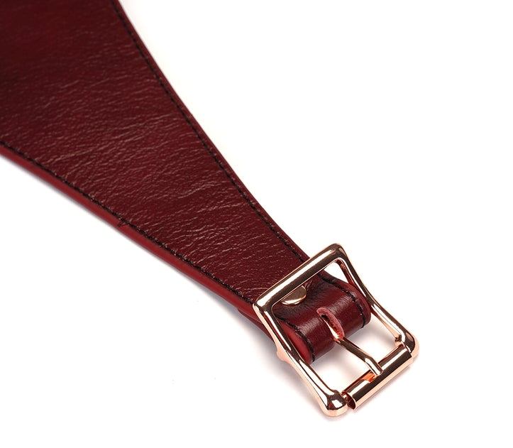Take the lead in luxurious leather with Wine Red Strap On Ha... Liebe Seele - Deluxe Leather Strap-On Harness - Wine Red photo-6