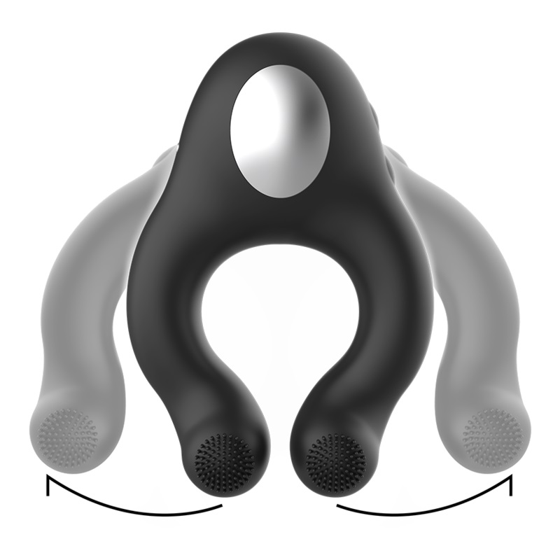 Offer your partner an incomparable experience thanks to this... Black&Silver - 3 Motors Vibro Ring - Black photo-2