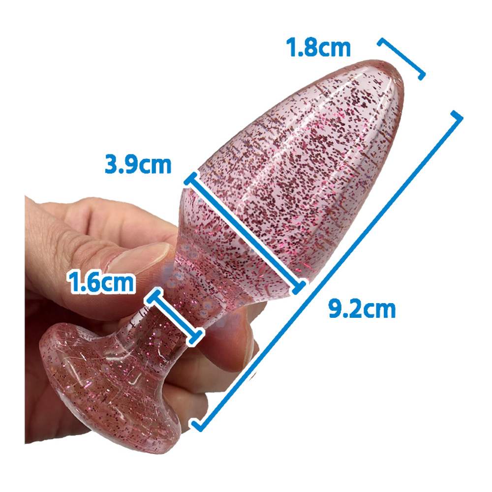 Super cute glitter-filled adult toy! You'll feel like yo... T-Best - Glitter Anal Plug L - Pink photo-5