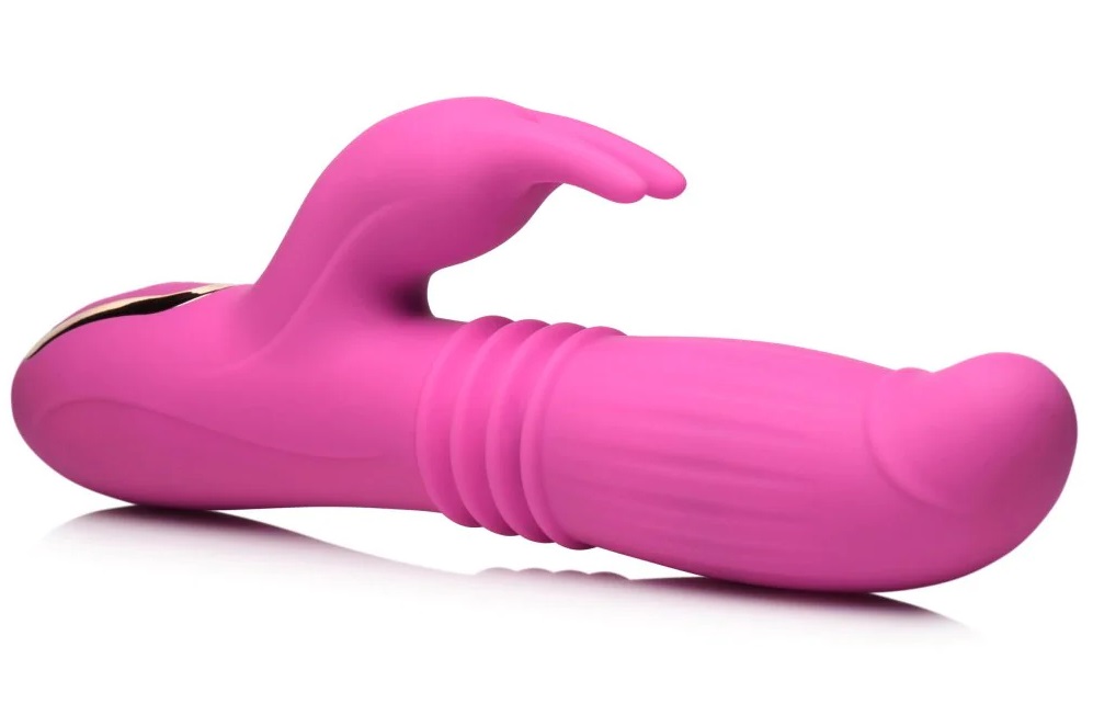 This thrusting and swelling silicone rabbit vibrator is here... Inmi - Lil Swell Rabbit Vibrator - Pink photo-3