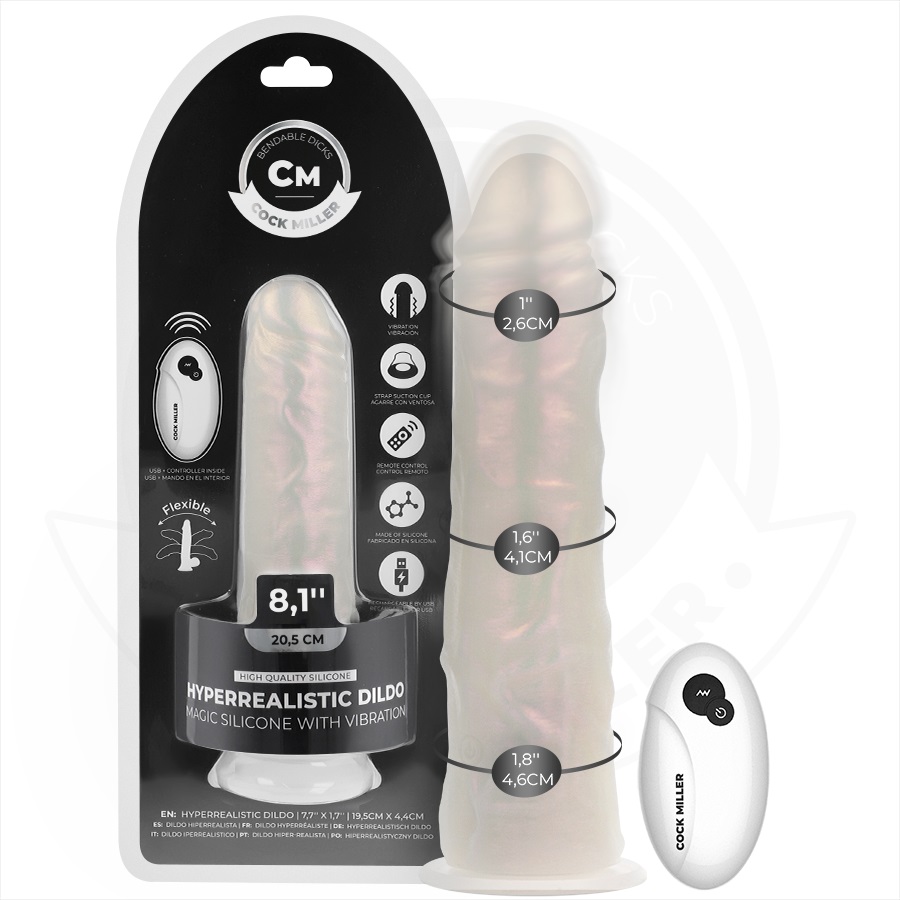The COCK MILLER 20.5 cm is a unique piece in the erotic toy ... Cock Miller - 20.5cm Lighting Vibro Dildo - Pearl photo-9