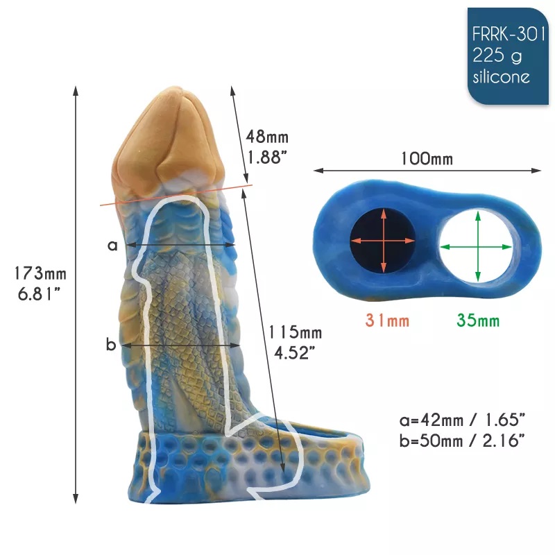 Monster penis extender sleeve for men
Material: silicone
L... FAAK - Monster Cock Sleeve - Skin photo-5