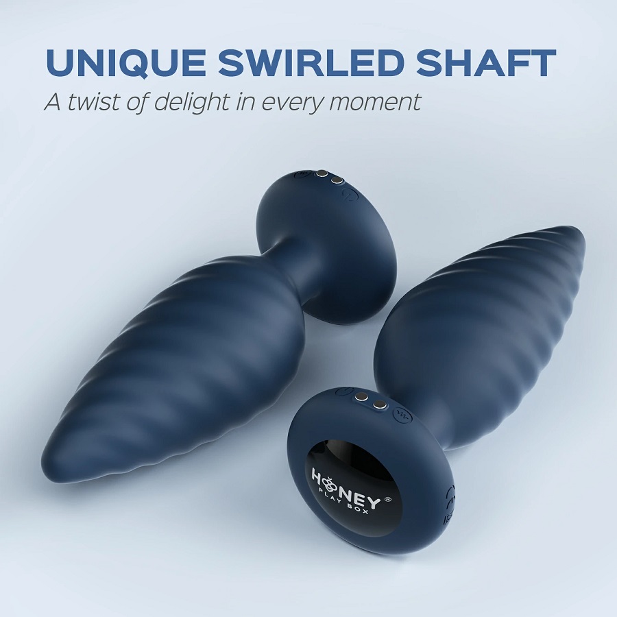 Meet NOAH - A stylish, beautiful, and powerful app-controlle... Honey Play Box - Noah Rotating App Butt Plug - Navy Blue photo-4