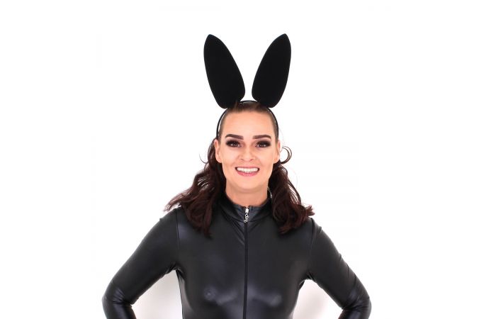 Unleash your playful side with these PU leather rabbit ears ... Kiotos - Bunny Ears Headband - Black photo-2