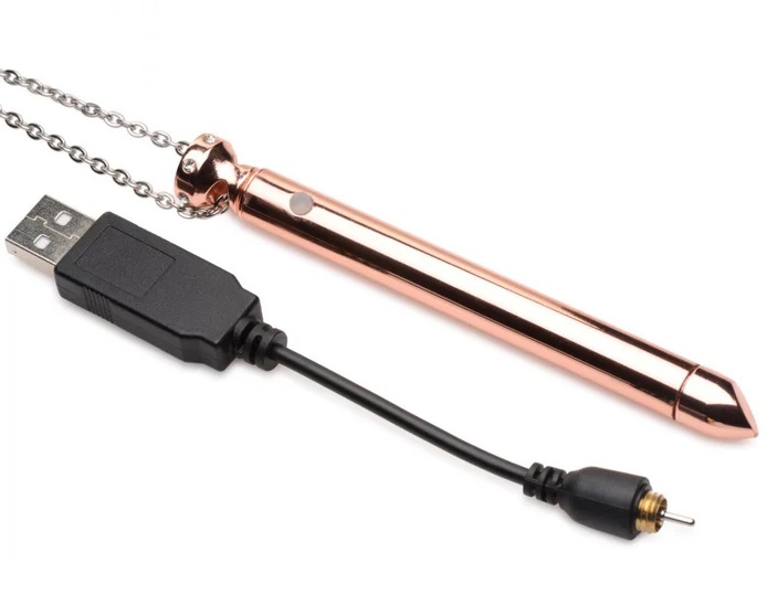 Dare to wear your favorite vibrator right around your neck! ... Charmed - 7X Vibro Necklace - Rose Gold photo-9