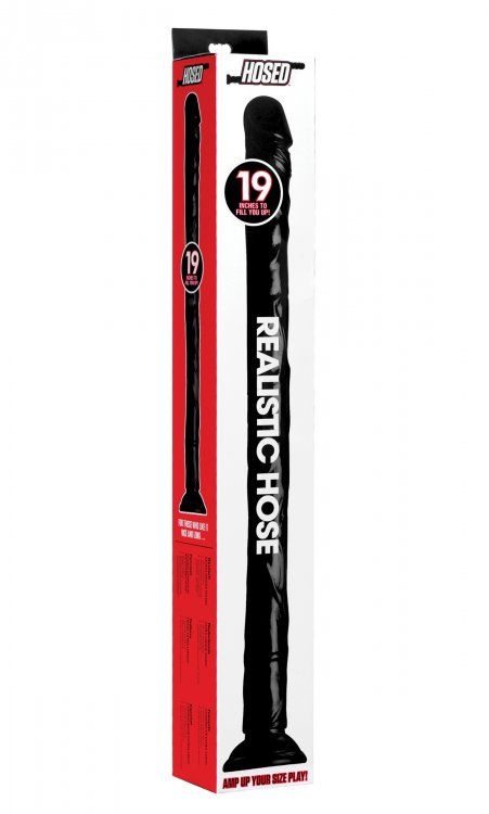 Bulging with veins for a deep internal massage! This firm, b... Hosed - 19'' Realistic Hose - Black photo-6
