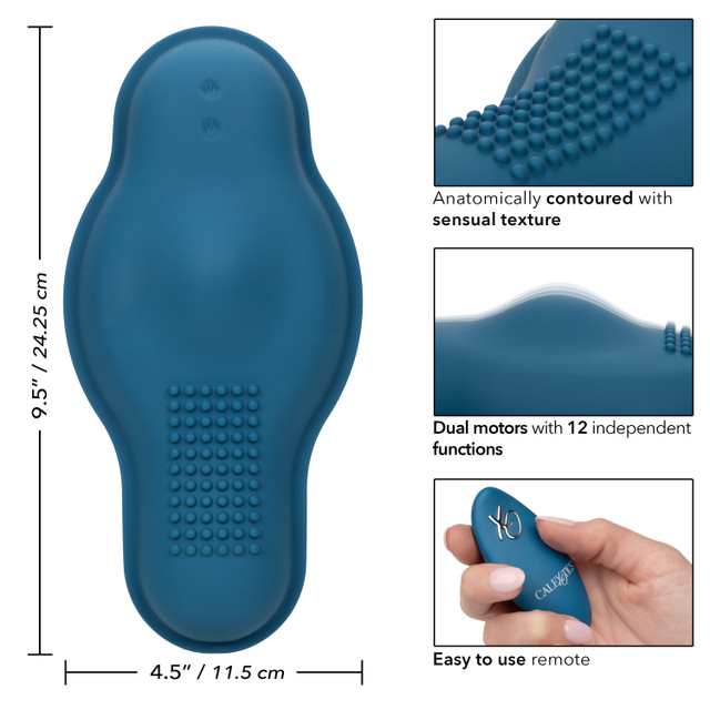 Own your pleasure with the CalExotics Dual Rider Remote Cont... CEN - Dual Rider Bump & Grind Massager - Blue photo-15
