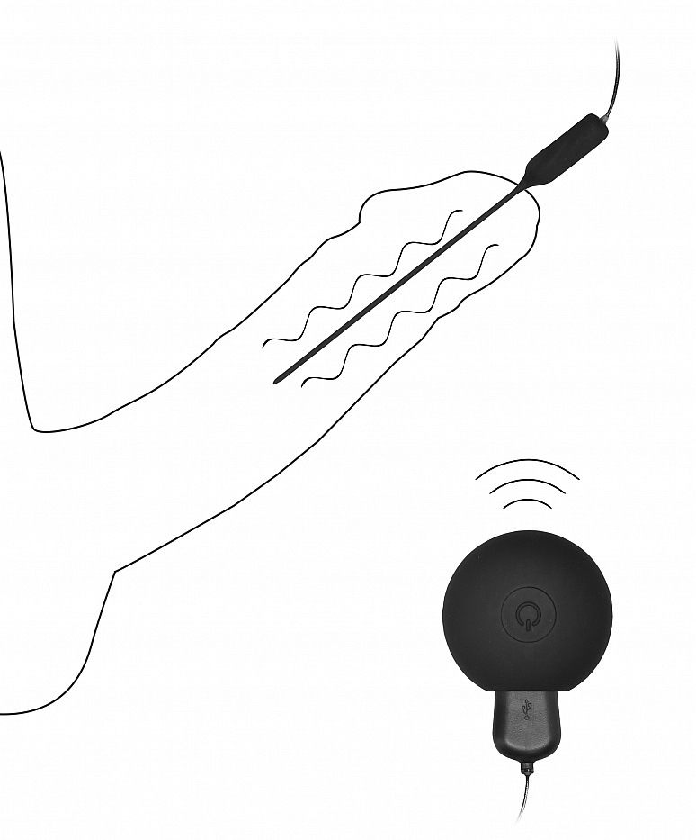 OUCH! Introduces a new line of toys for urethral explorers! ... Ouch - Vibro Urethral Plug w Remote - Black photo-3