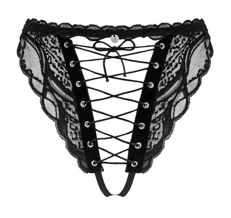 Black panties from Sedila collection with an extremely sensu... Obsessive - Sedila Crotchless Panties - Black - S/M photo-7