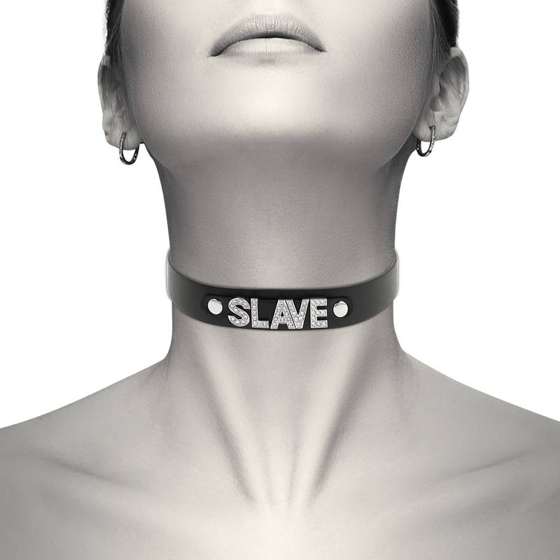 Discover Coquette chokers! The perfect complement for your f... Coquette - Choker Slave Vegan Leather - Black photo-2