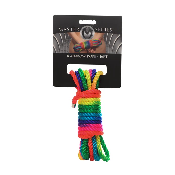 Brighten up your BDSM play with this neon rainbow-colored bo... Master Series - 16ft Rainbow Rope 5m photo-5