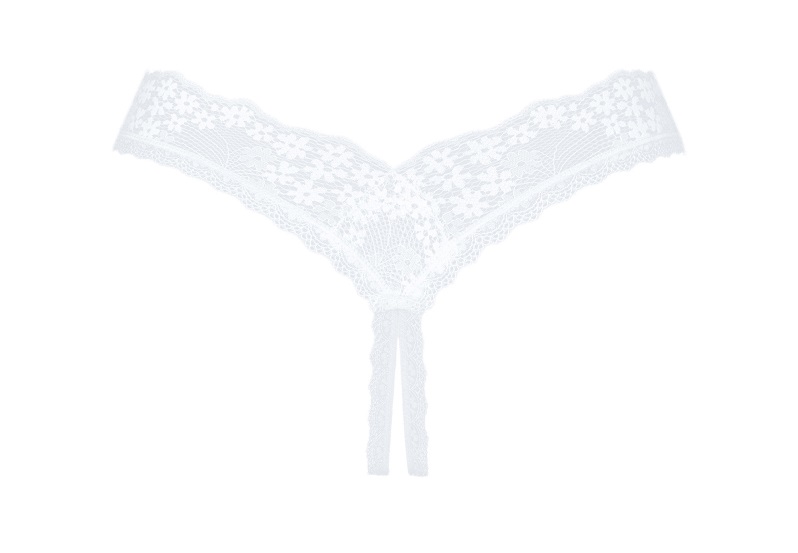 Oh! What a night it will be! Simply heavenly! You can surrep... Obsessive - Heavenlly Crotchless Thong - White - XL/XXL photo-8