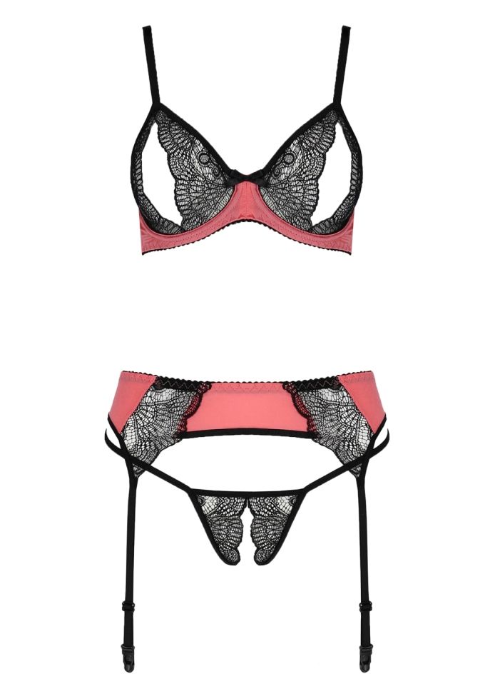 This is a sexy set that is stimulating the imagination. The ... Casmir - Rosalie Lingerie Set - Pink - S/M photo-5