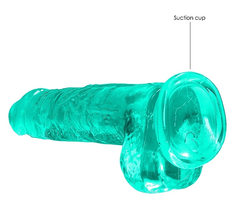 This REALROCK CRYSTAL CLEAR model has been designed with rea... RealRock - 8" Realistic Dildo w Balls - Green photo-6