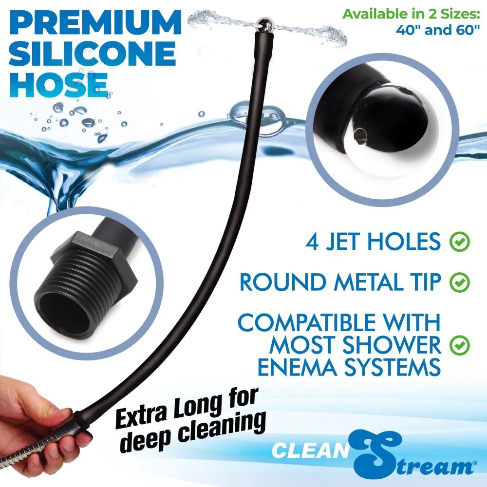 Sometimes you just need a really deep clean; this enema syst... CleanStream - Silicone Hose 1.5m - Black photo-3