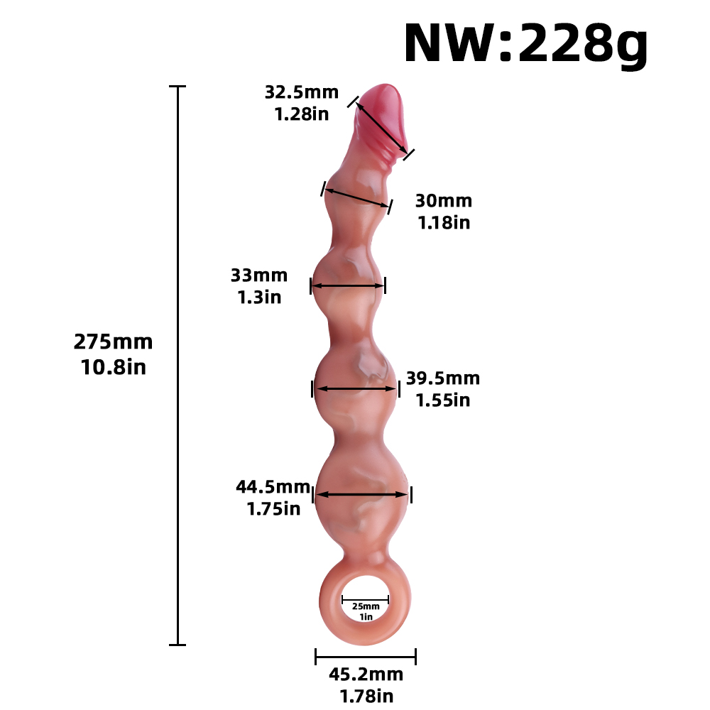 Three souls enter the body with cock shaped anal beaded vibr... FAAK - Soul Vibro Anal Beads - Flesh photo-10