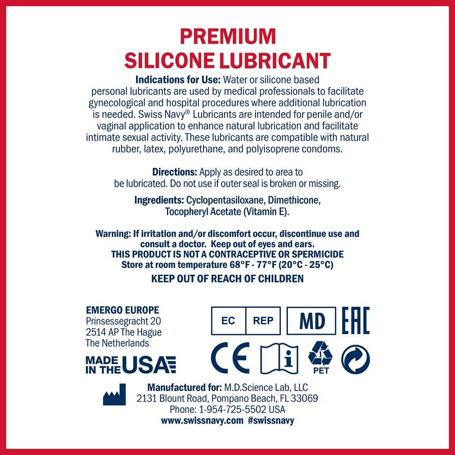 Condom manufacturers have been using silicone based lubrican... Swiss Navy - Silicone Lubricant - 59ml photo-3