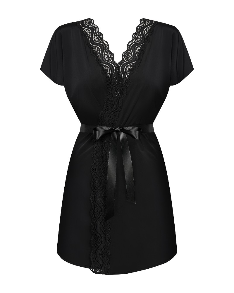 You'll get a thrill of pleasure soon! You’ll feel super ... Obsessive - Diyosa Peignoir - Black - L/XL photo-8