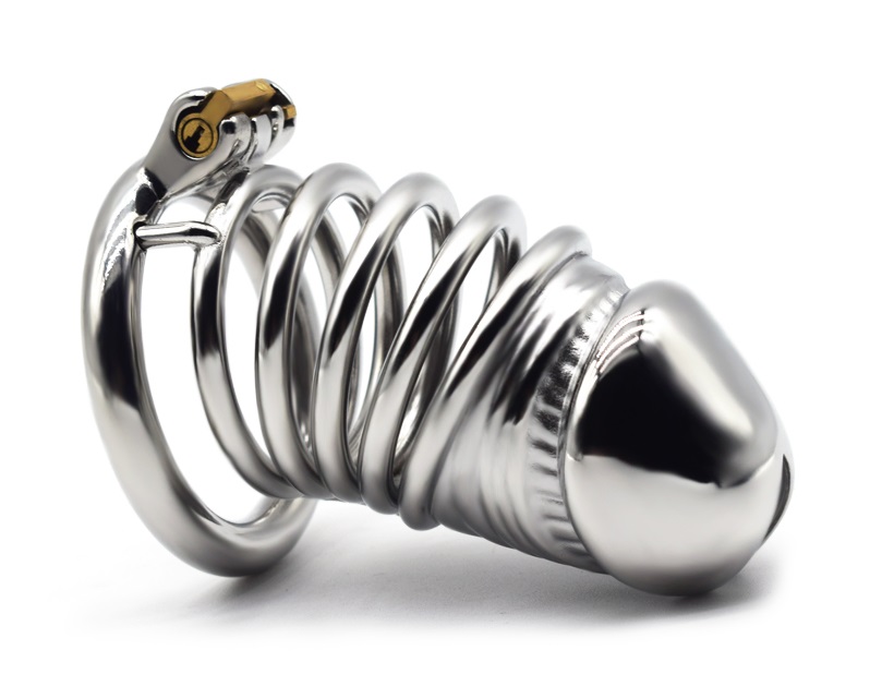 Total high: 120mm &... FAAK - Chastity Cage 55 45mm - Silver photo-4