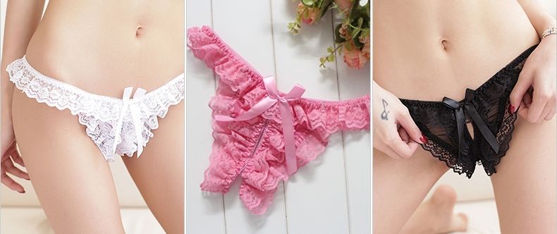 Romantic lace fabric, private opening design, a beautiful bu... SB - Thong T115 - Pink photo-9