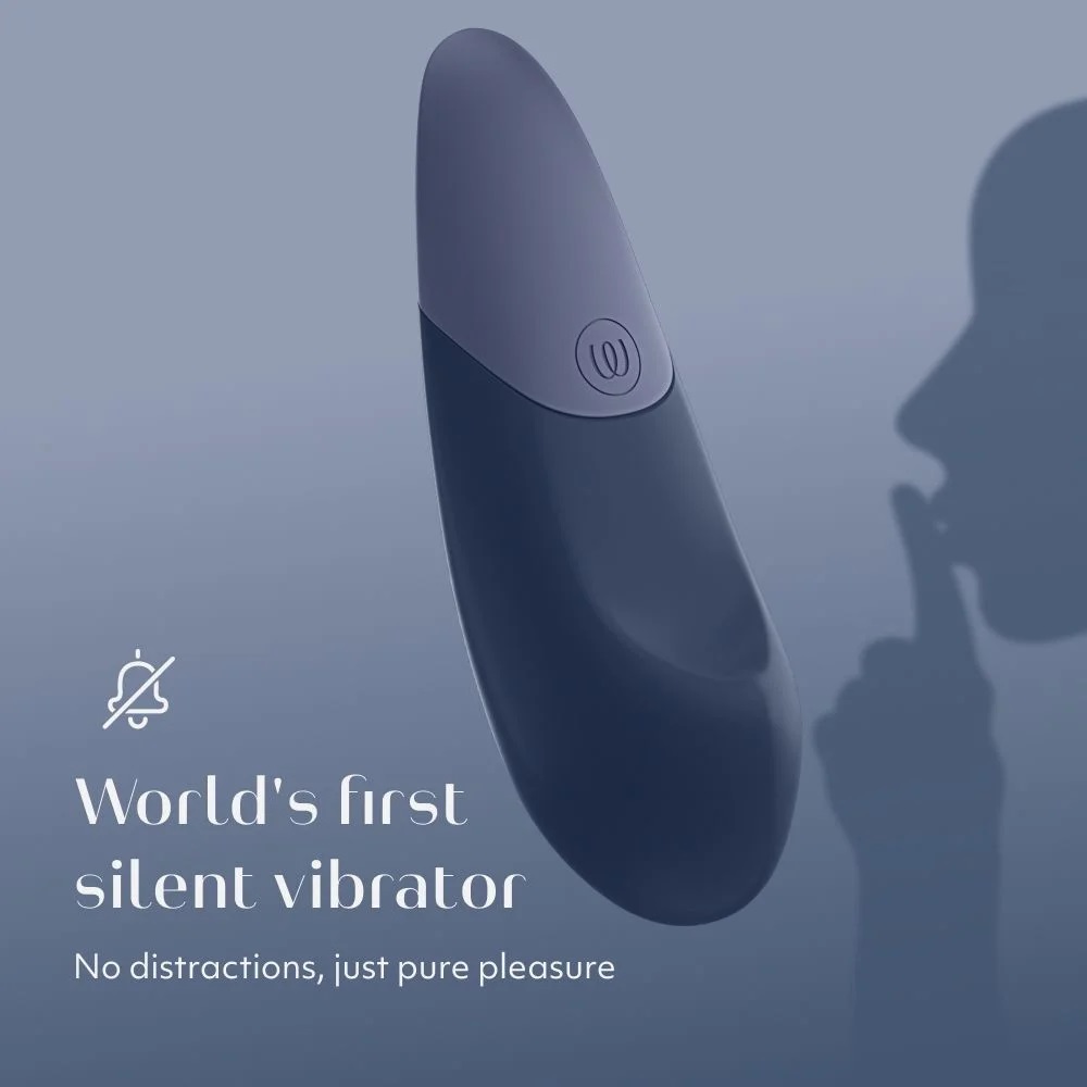 Noiseless vibrator offering a new kind of sensation with Ult... Womanizer - Vibe UltraWave Clitoral Vibrator - Dark Blue photo-3