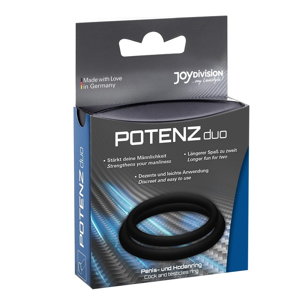 Enjoy the perfect combination of POTENZduo ring around your ... Joy Division - POTENZduo Ring Set M - Black photo-4