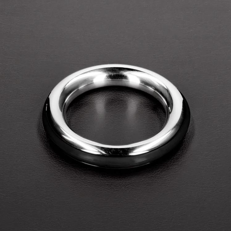 Made from stainless steel, this cockring is designed with co... Steel - Cazzo Tensions Metal Ring 40mm - Black photo-2