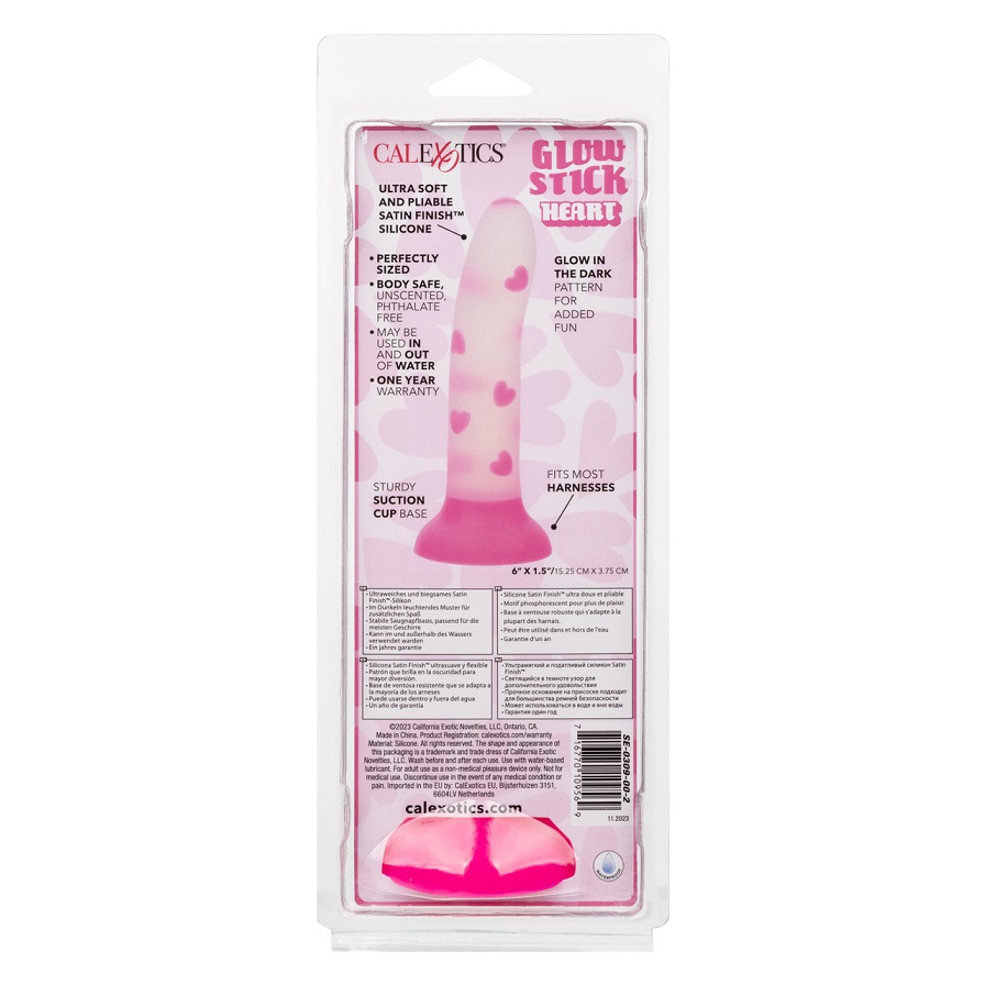 Illuminate your pleasure experience with the Glow Stick Hear... CEN - Heart Glow Dildo - Pink photo-9