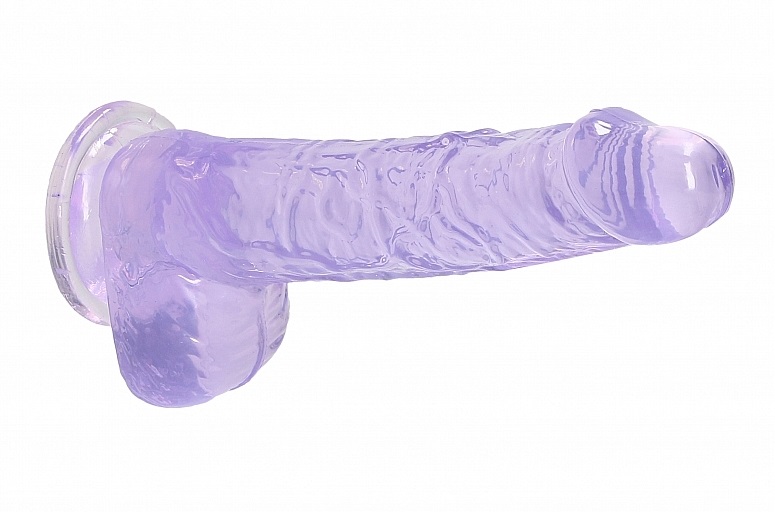 This REALROCK CRYSTAL CLEAR model has been designed with rea... RealRock - 6" Realistic Dildo w Balls - Purple photo-4