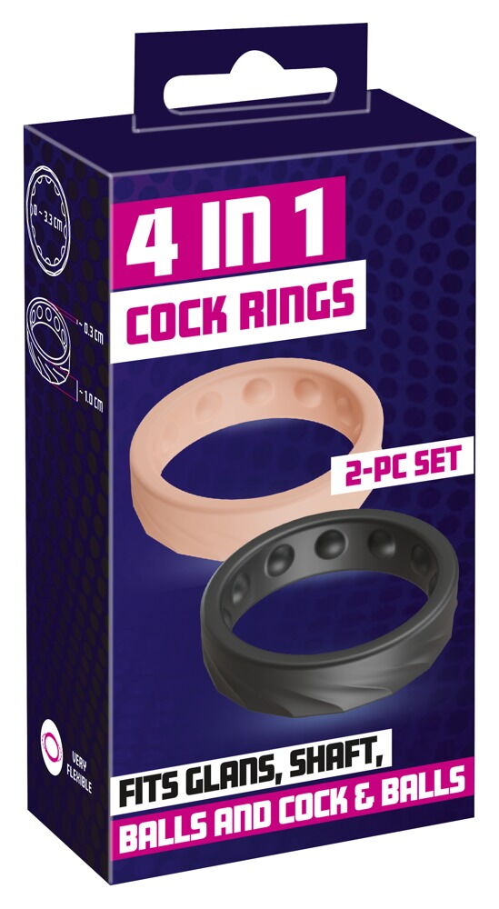 Perfect support for long and powerful sex!
The 4in1 Cock Rin... You2Toys - 4in1 Cock Rings - Black/Flesh photo-9
