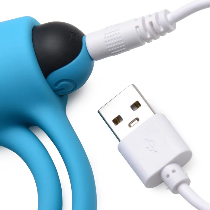 Enhance your cock with this velvety silicone ring and vibrat... Bang! - 28X Vibro Cock Ring - Blue photo-4