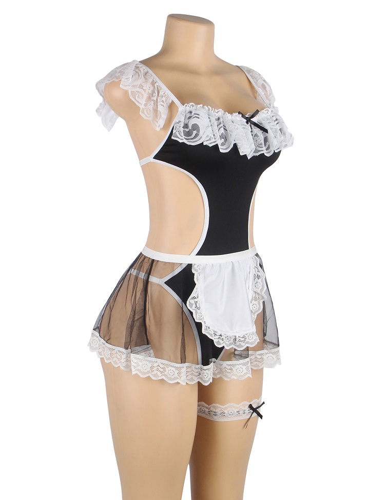 4 pcs sexy lace maid costume
Material &nbs... Ohyeah - Lace Maid Costume - Black - 3XL photo-7