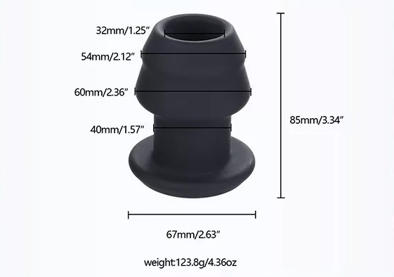 Round bottom hollow anal plug can expand the anus or use as ... MT - External Hollow Anal Plug M - Black photo-5