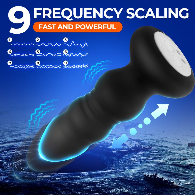 This butt plug is programmed with 9 unique vibrat... Secwell - Bonus Light Thrusting Plug - Black photo-2